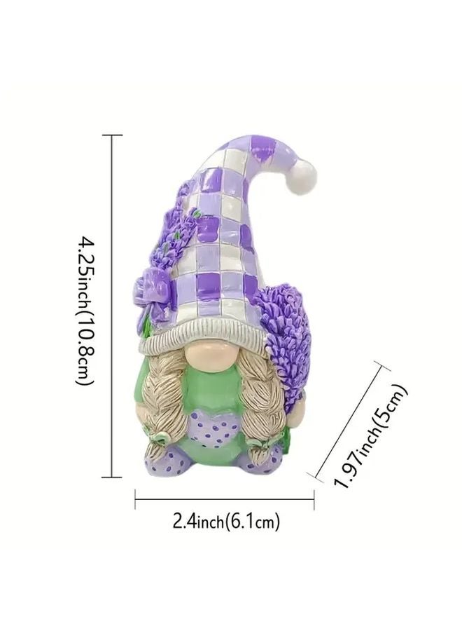 Lavender Love Gnome Couple Cartoon Cowboy Resin Decorative Ornaments For Bedroom Entrance - Image 3